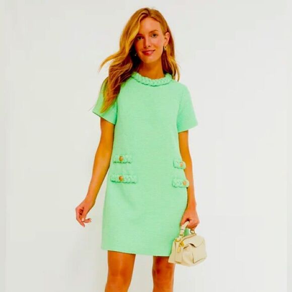 Tuckernuck Dresses & Skirts - Tuckernuck Palm Beach Green Jackie Tweed Dress NWT